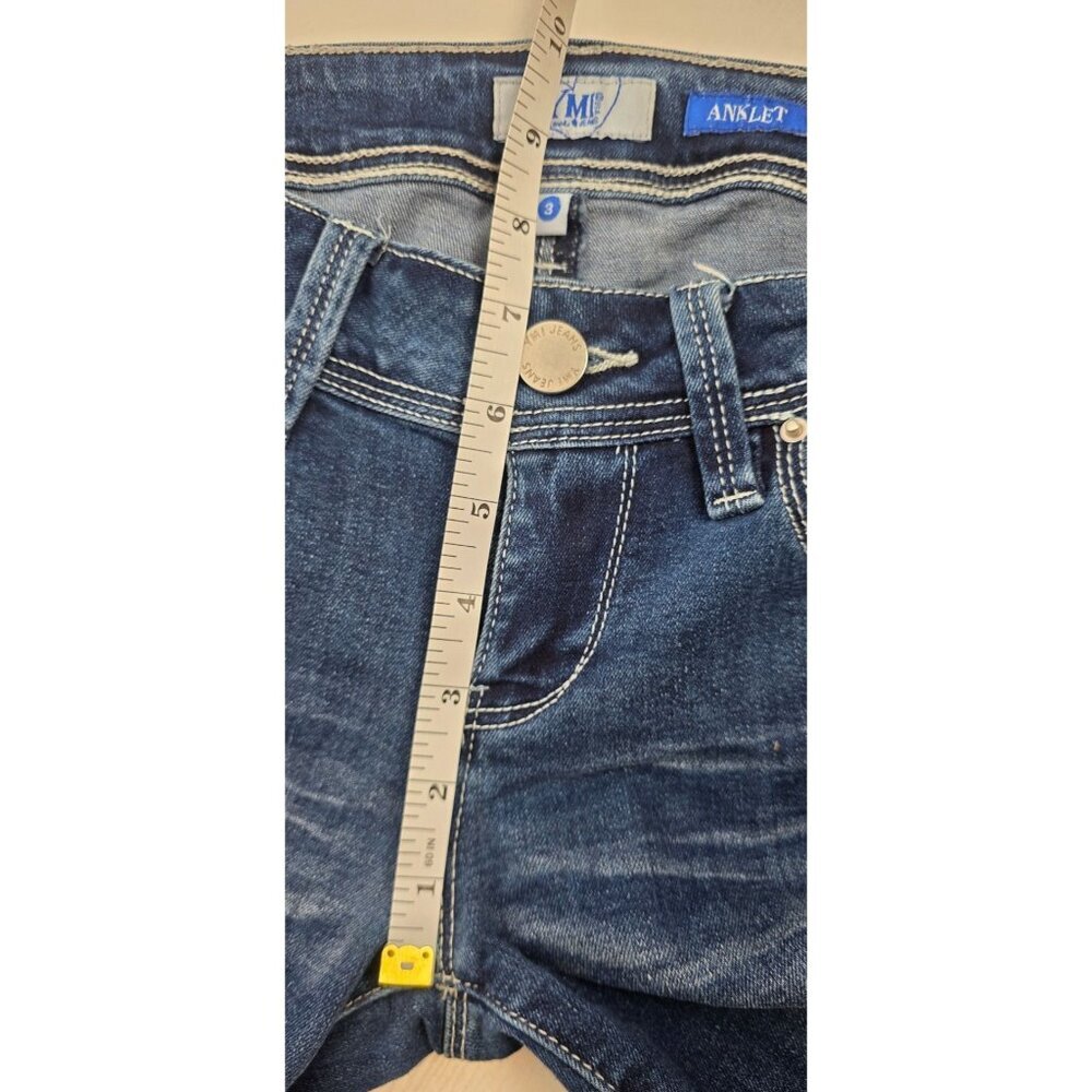 Women's YMI Varsity Patchwork Distressed Skinny Jeans size: 3 - Picture 7 of 8